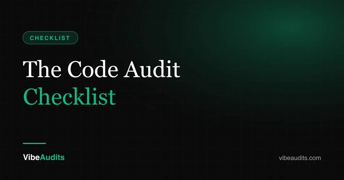 Code Audit Checklist: What a Professional Code Audit Covers, With an Example Finding